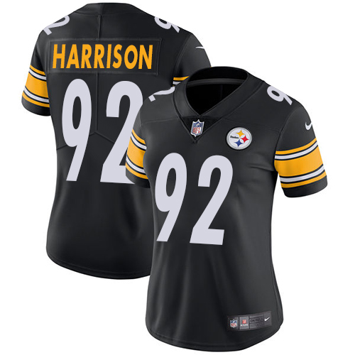 Pittsburgh Steelers #92 James Harrison Black Team Color Women's Stitched Vapor Untouchable Limited Jersey Womens
