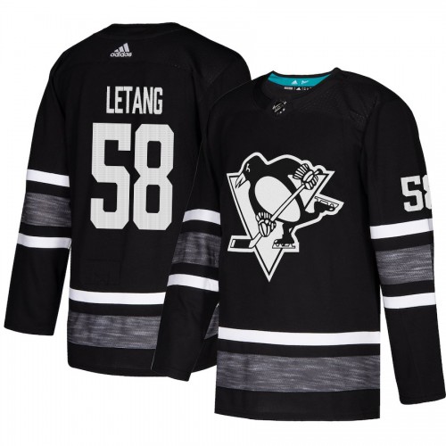 Adidas Pittsburgh Penguins #58 Kris Letang Black Authentic 2019 All-Star Stitched Jersey Men's