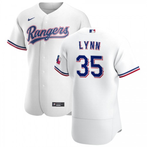Texas Texas Rangers #35 Lance Lynn Men's White Home 2020 Authentic Player Jersey Men's