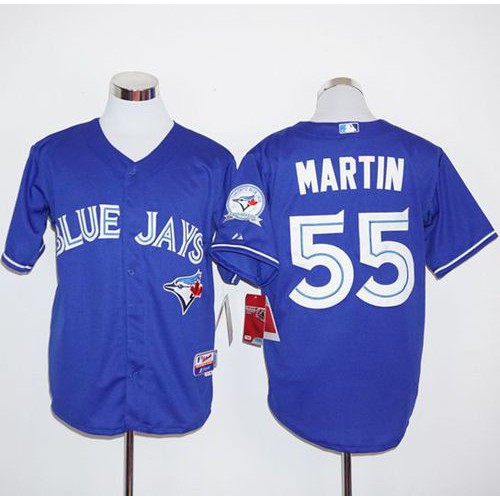 Toronto Blue Jays #55 Russell Martin Blue Alternate Stitched Jersey Men's