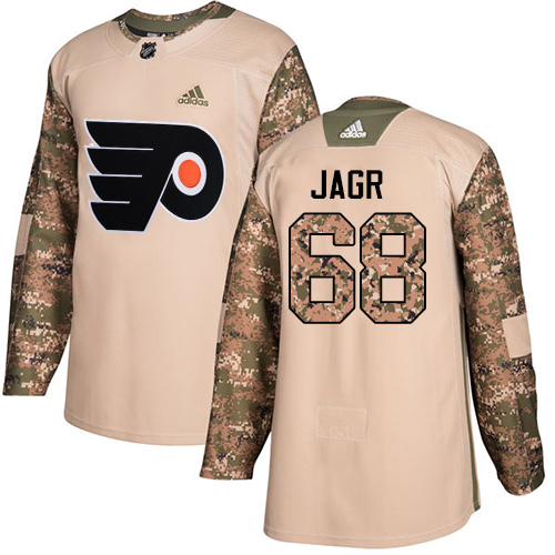 Adidas Philadelphia Flyers #68 Jaromir Jagr Camo Authentic 2017 Veterans Day Stitched Jersey Men's