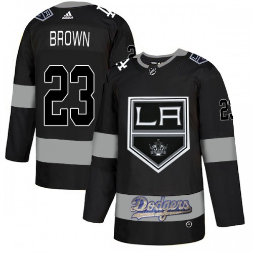 Adidas Los Angeles Kings X Dodgers #23 Dustin Brown Black Authentic City Joint Name Stitched Jersey Men's