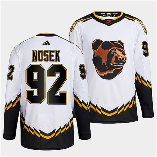 Boston Bruins #92 Tomas Nosek Men's Adidas Reverse Retro 2.0 Authentic Player Jersey - White