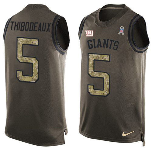 Giants #5 Kayvon Thibodeaux Green Men's Stitched Limited Salute To Service Tank Top Jersey
