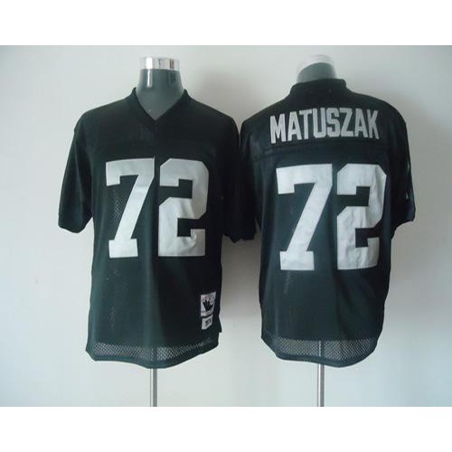Mitchell and Ness Las Vegas Raiders #72 John Matuszak Black Stitched Jersey Men's