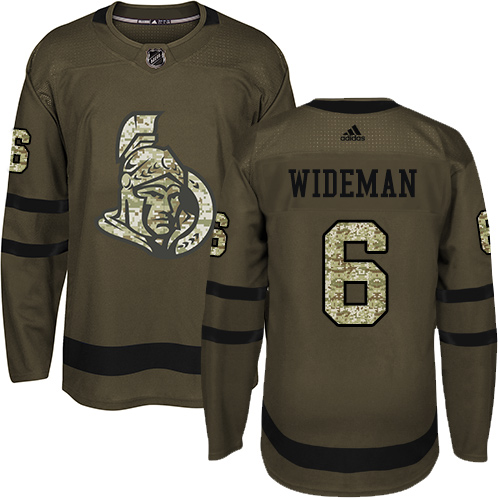 Adidas Ottawa Senators #6 Chris Wideman Green Salute to Service Stitched Jersey Men's