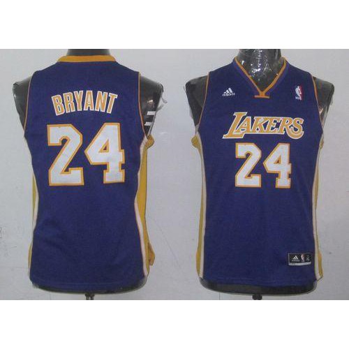 Los Angeles Lakers #24 Kobe Bryant Purple Champion Patch Stitched Youth Jersey Youth