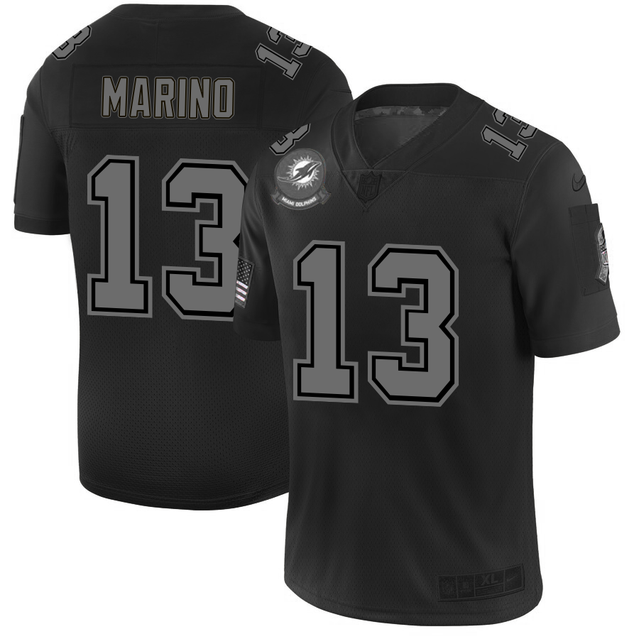 Miami Dolphins #13 Dan Marino Men's Black 2019 Salute To Service Limited Stitched Jersey