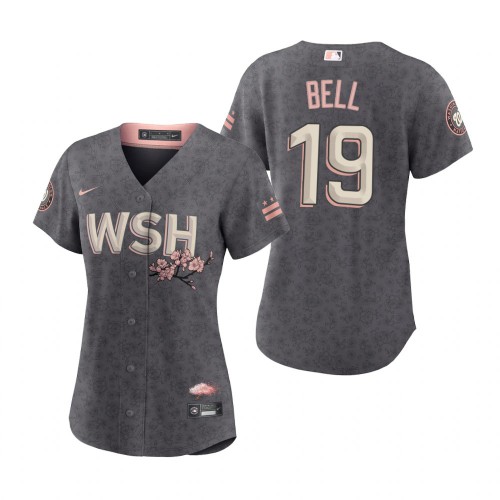 Washington Washington Nationals #19 Josh Bell Women's Gray 2022 City Connect Replica Jersey Womens
