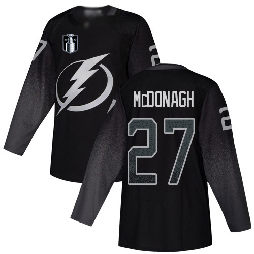 Adidas Tampa Bay Lightning #27 Ryan McDonagh Black 2022 Stanley Cup Final Patch Alternate Authentic Stitched Jersey Men's