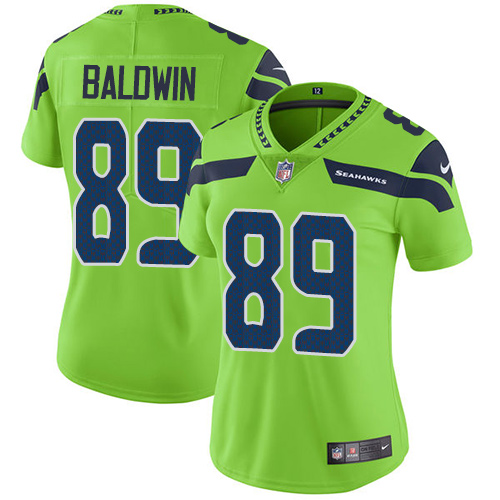Seattle Seahawks #89 Doug Baldwin Green Women's Stitched Limited Rush Jersey Womens