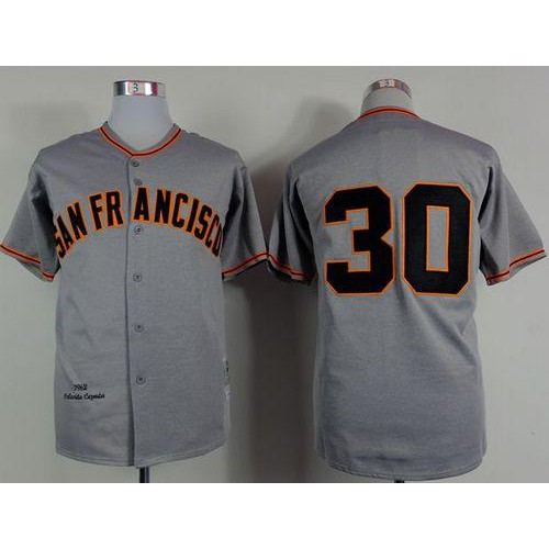 Mitchell And Ness 1962 San Francisco Giants #30 Orlando Cepeda Grey Stitched Jersey Men's