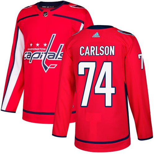 Adidas Washington Capitals #74 John Carlson Red Home Authentic Stitched Jersey Men's