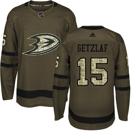 Adidas Anaheim Ducks #15 Ryan Getzlaf Green Salute to Service Stitched Jersey Men's
