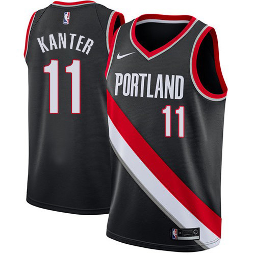 Portland Trail Blazers #11 Enes Kanter Black Youth Swingman Icon Edition Jersey Youth