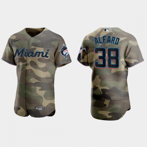 Miami Miami Marlins #38 Jorge Alfaro Men's 2021 Armed Forces Day Authentic Jersey -Camo Men's