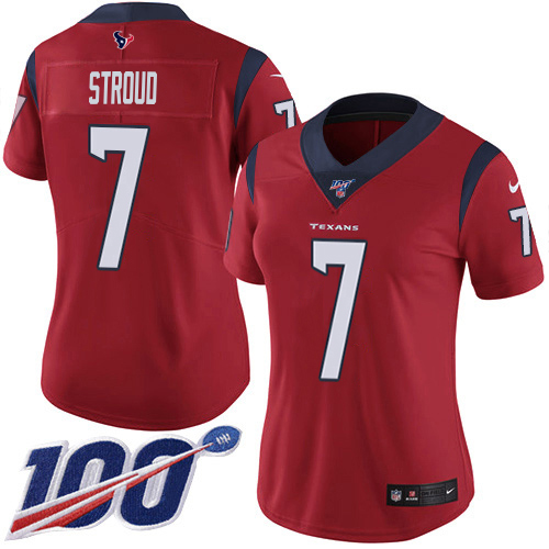 Texans #7 C.J. Stroud Red Alternate Women's Stitched 100th Season Vapor Untouchable Limited Jersey