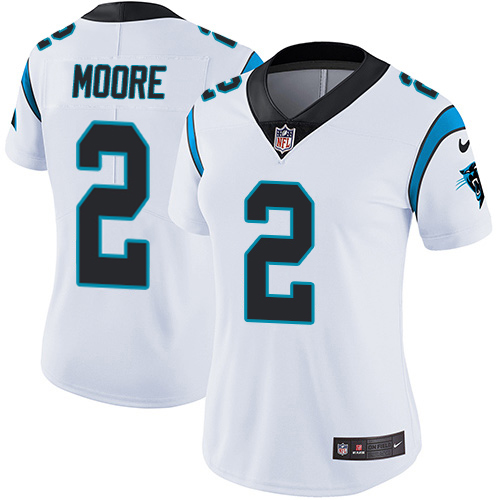 Panthers #2 DJ Moore White Women's Stitched Vapor Untouchable Limited Jersey