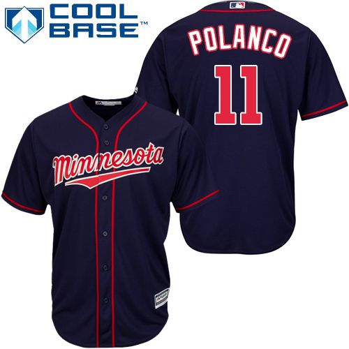 Minnesota Twins #11 Jorge Polanco Navy Blue Cool Base Stitched Youth Jersey Youth