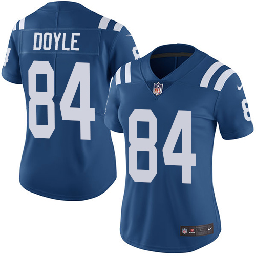Indianapolis Colts #84 Jack Doyle Royal Blue Team Color Women's Stitched Vapor Untouchable Limited Jersey Womens