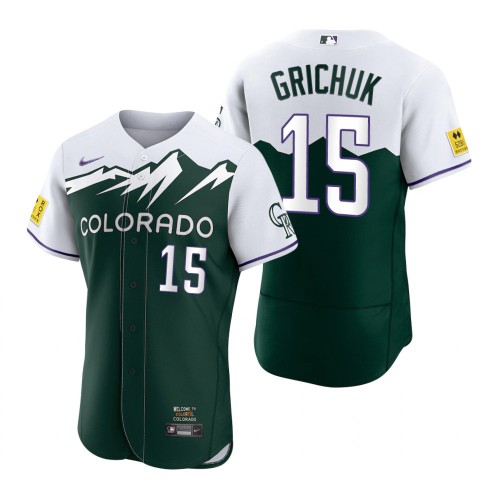 Colorado Colorado Rockies #15 Randal Grichuk Green Men's Authentic 2022 City Connect Jersey Men's
