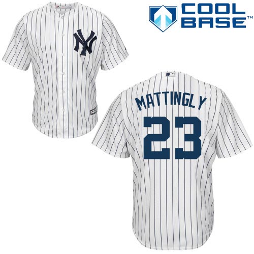 New York Yankees #23 Don Mattingly White Cool Base Stitched Youth Jersey Youth