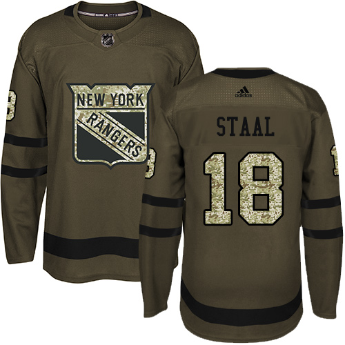 Adidas New York Rangers #18 Marc Staal Green Salute to Service Stitched Youth Jersey Youth