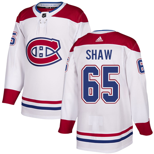 Adidas Montreal Canadiens #65 Andrew Shaw White Authentic Stitched Youth Jersey Youth