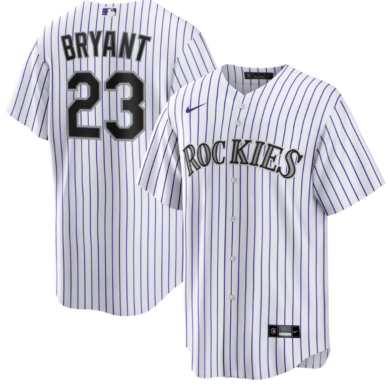 Men's Youth Women's Colorado Rockies #23 Kris Bryant Replica White Home 2020 Jersey
