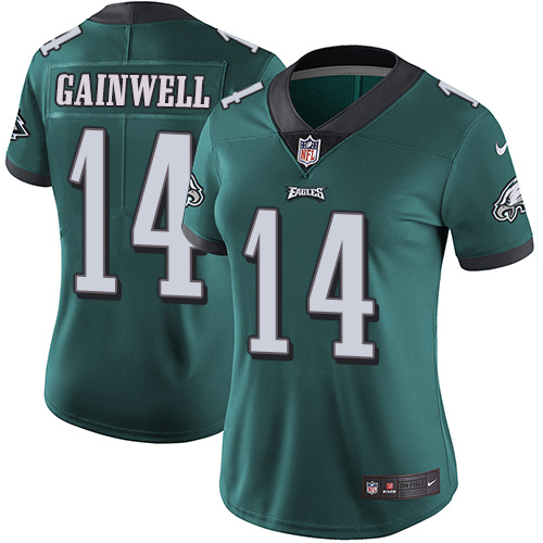 Eagles #14 Kenneth Gainwell Green Team Color Women's Stitched Vapor Untouchable Limited Jersey