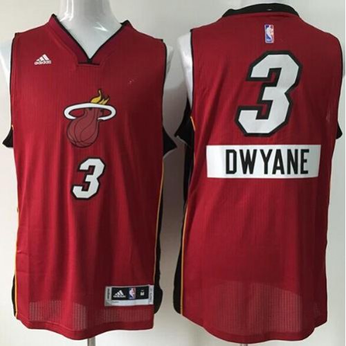 Miami Heat #3 Dwyane Wade Red 2014-15 Christmas Day Stitched Jersey Mens