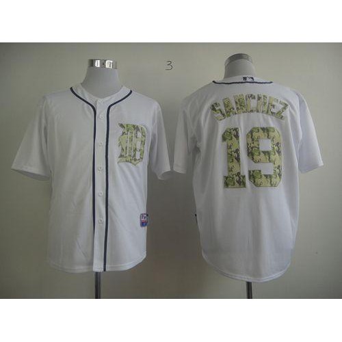 Detroit Tigers #19 Anibal Sanchez White USMC Cool Base Stitched Jersey Men's