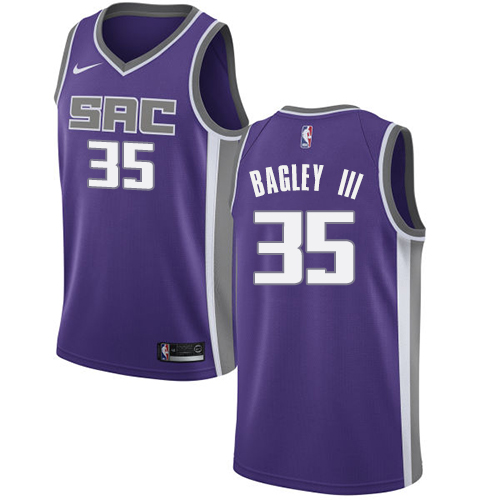 Sacramento Kings #35 Marvin Bagley III Purple Youth Swingman Icon Edition Jersey Youth