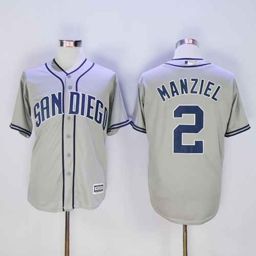 San Diego Padres #2 Johnny Manziel Grey New Cool Base Stitched Jersey Men's