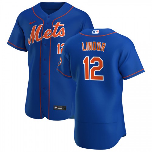 New York New York Mets #12 Francisco Lindor Men's Royal Alternate 2020 Authentic Player Jersey Men's