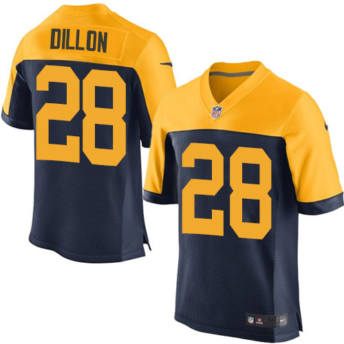Packers #28 AJ Dillon Navy Blue Alternate Men's Stitched New Elite Jersey