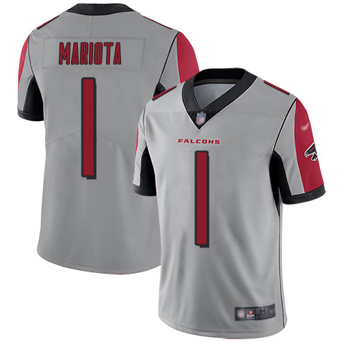 Falcons #1 Marcus Mariota Silver Men's Stitched Limited Inverted Legend Jersey