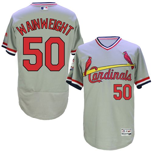 St.Louis Cardinals #50 Adam Wainwright Grey Flexbase Authentic Collection Cooperstown Stitched Jersey Men's