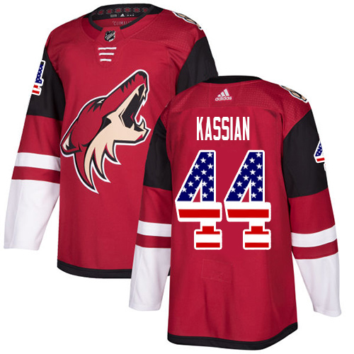 Adidas Coyotes #44 Zack Kassian Maroon Home Authentic USA Flag Stitched Jersey