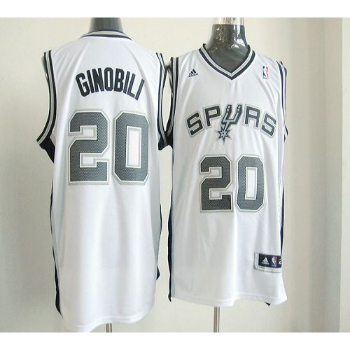 New Revolution 30 San Antonio Spurs #20 Manu Ginobili White Stitched Jersey Mens