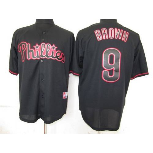 Philadelphia Phillies #9 Domonic Brown Black Fashion Stitched Jersey Men's