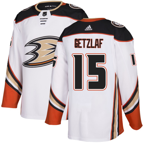 Adidas Anaheim Ducks #15 Ryan Getzlaf White Road Authentic Stitched Jersey Men's