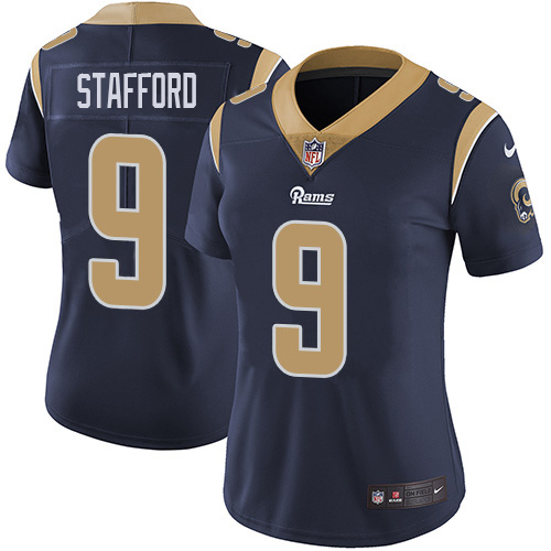 Los Angeles Rams #9 Matthew Stafford Navy Blue Team Color Women's Stitched Vapor Untouchable Limited Jersey