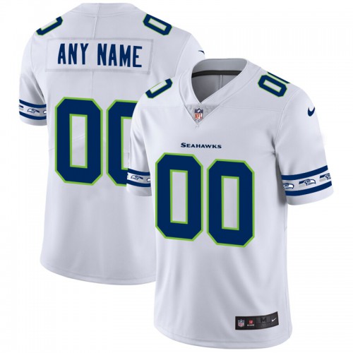 Seattle Seahawks Custom White Team Logo Vapor Limited Jersey