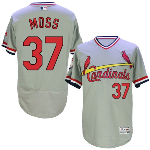 St.Louis Cardinals #37 Brandon Moss Grey Flexbase Authentic Collection Cooperstown Stitched Jersey Men's
