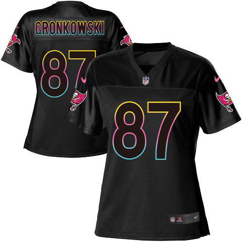 Buccaneers #87 Rob Gronkowski Black Women's Fashion Game Jersey