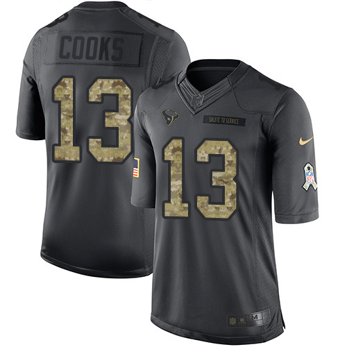 Texans #13 Brandin Cooks Black Men's Stitched Limited 2016 Salute To Service Jersey