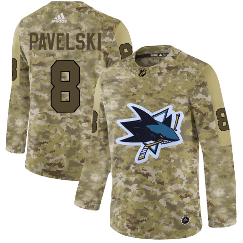 Adidas San Jose Sharks #8 Joe Pavelski Camo Authentic Stitched Jersey Men's