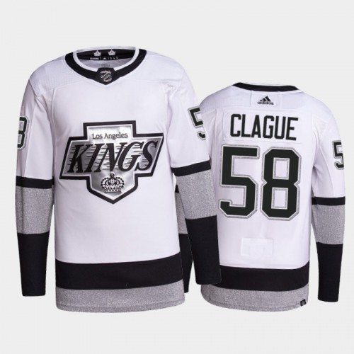 Adidas Los Angeles Kings #58 Kale Clague Men's 2021-22 Alternate Authentic Jersey - White Men's