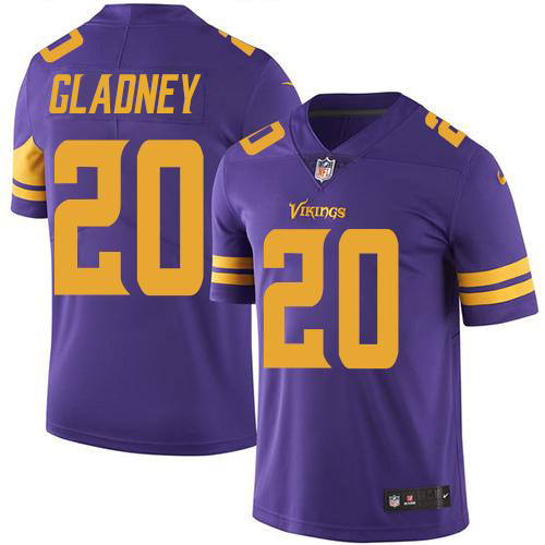 Minnesota Vikings #20 Jeff Gladney Purple Youth Stitched Limited Rush Jersey Youth